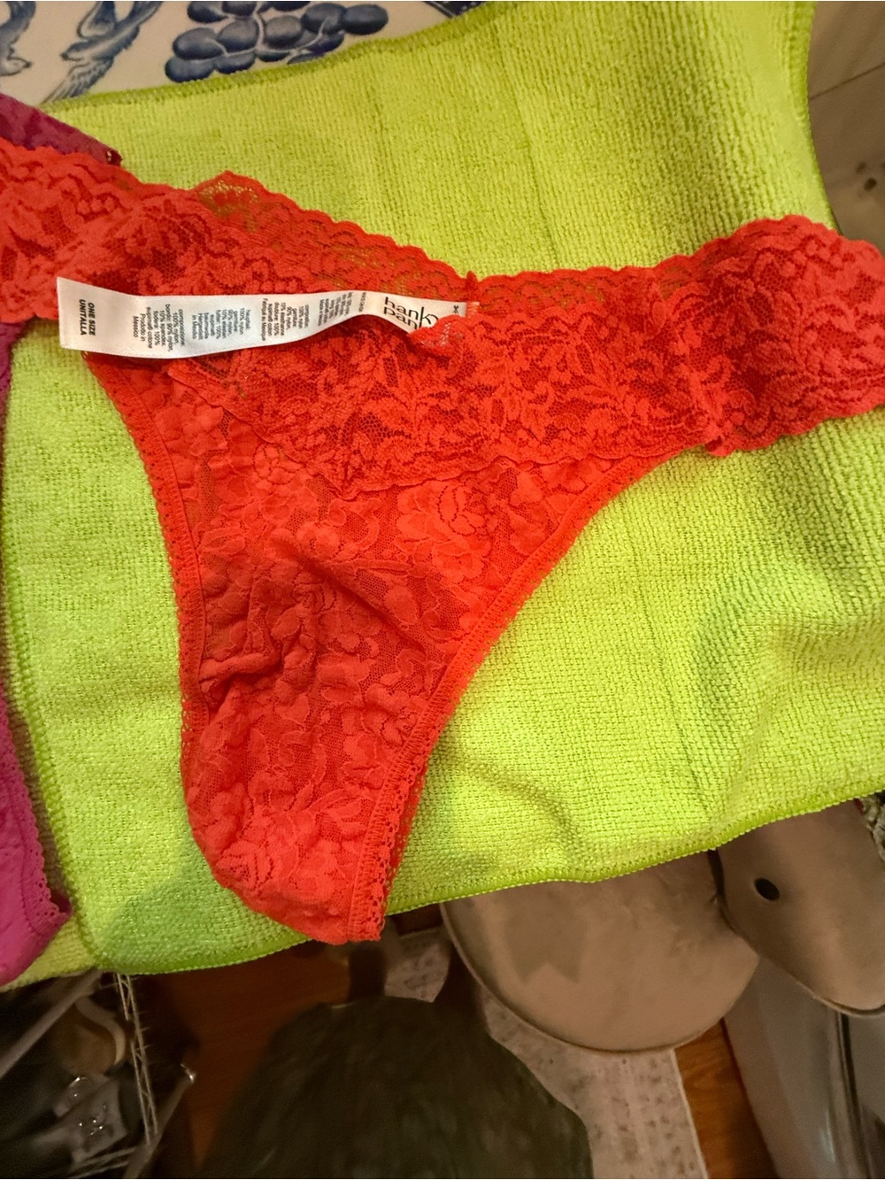 Hanky Panky Bright Orange Lace Thong
